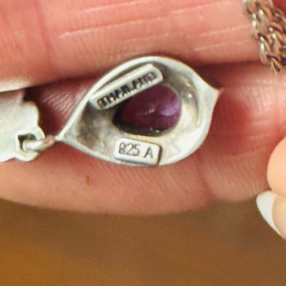 Extraordinary vintage pink topaz & marcasite set in sterling silver. - Picture 4 of 8